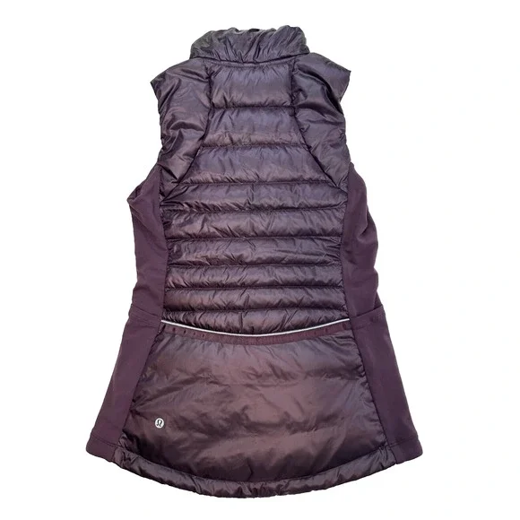 Lululemon Down For A Run Goose Down Quilted Vest II Size 6 Inkwell Purple Winter - Picture 3 of 6